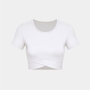 Crossover Hem Cropped Sports Top